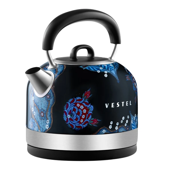Vestel X Aslı Filinta Retro Siyah Çini Su Isıtıcı - 2