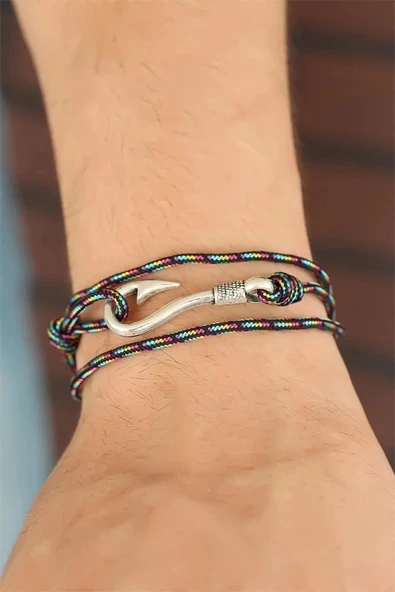 Litae Trend BFS Çizgi Desenli Metal Kancalı Erkek Bileklik - 2