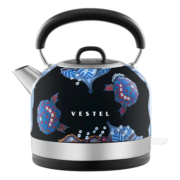 Vestel X Aslı Filinta Retro Siyah Çini Su Isıtıcı - 1