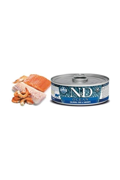 N&D Ocean M.Balığı & Karides &Balkabağı Yavru Kedi 80 Gr ürün görseli 1