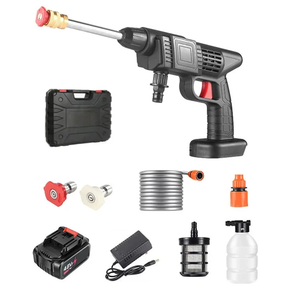 48v Şarjlı Çift Bataryalı Taşınabilir Basınçlı Oto Yıkama Bahçe Sulama Sı