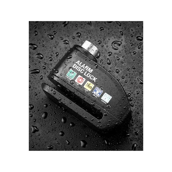 Alarmlı Disk Kilidi Motorsiklet Scooter Bisiklet Sesli Alarm 110 Desibel Yüksek Ses - 5