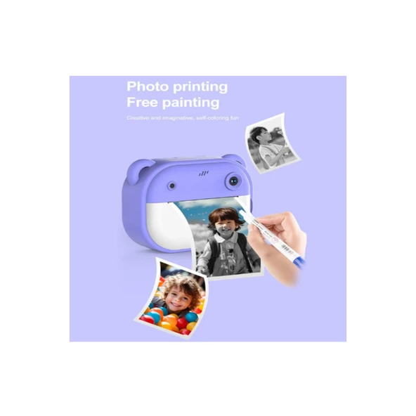 Dijital Video Kayıt Fotoğraf Çocuk Kamerası Anlık Termal Resim Kağıt Baskılı - 2