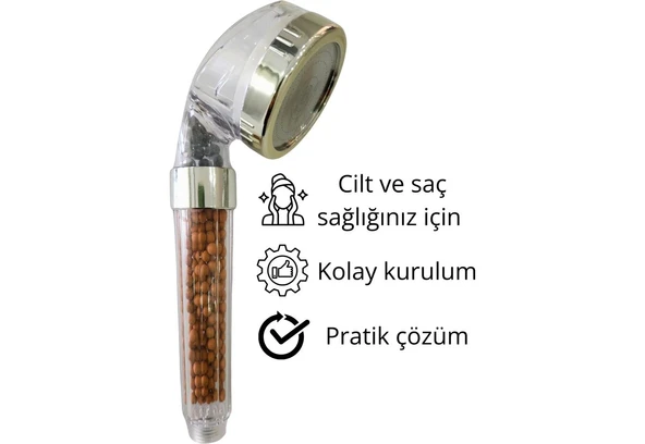Filtreli Arıtmalı Su Tasarrufu Sağlayan Ekonomik Duş Başlığı - Resim 3