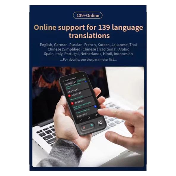 Kameralı 140 Dilde Wifi Özellikli Translator Elektronik Çeviri Cihazı Türkçe Menü - 4