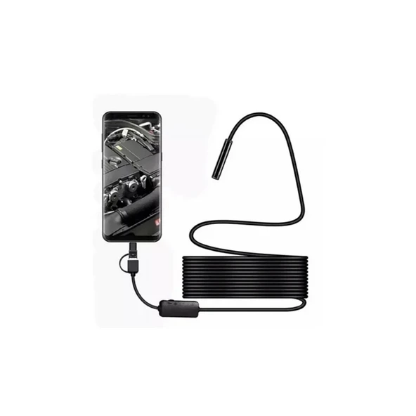 Vtn-02 Endoskop Yılan Video Kamera Led’li 2 Metre 7 Mm Sert Kablo Su Geçirmez ürün görseli