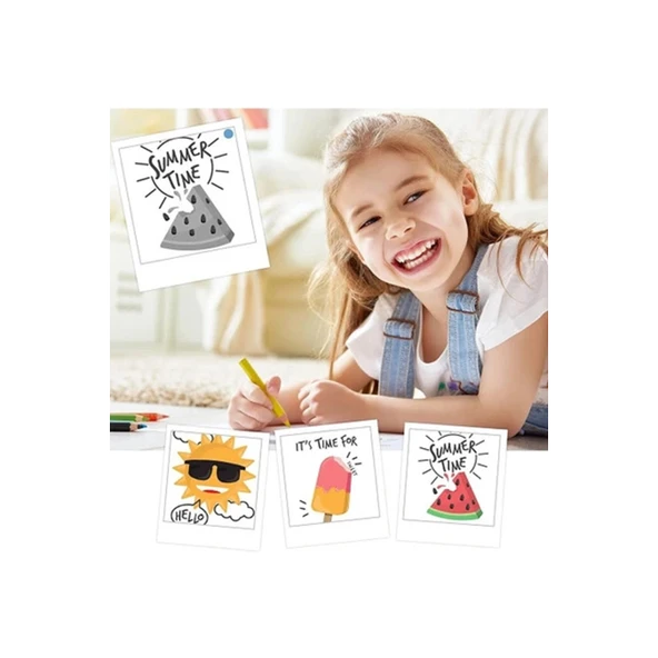 Çocuk Kamera Baskı Kağıdı, 5’li Rulo 57x25mm Çekirdekli Fotoğraf Baskı Termal Kağıt Rulo - 4