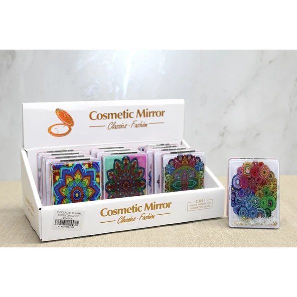 Mandala Desenli Hareketli Sulu El Aynası Alk4583