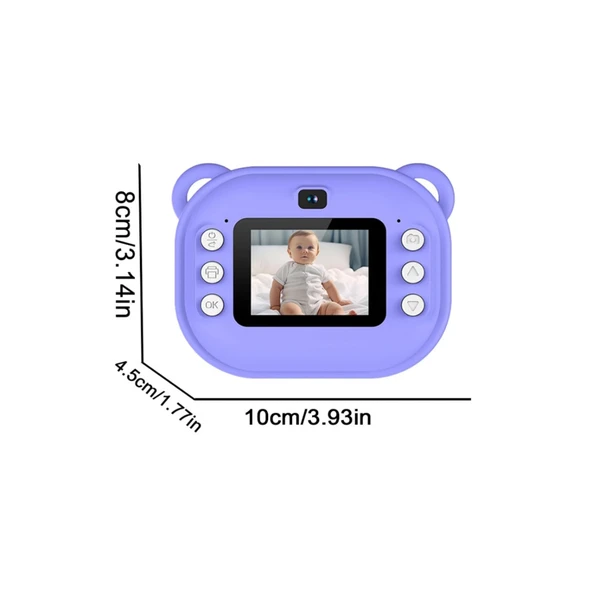 Dijital Video Kayıt Fotoğraf Çocuk Kamerası Anlık Termal Resim Kağıt Baskılı - 5