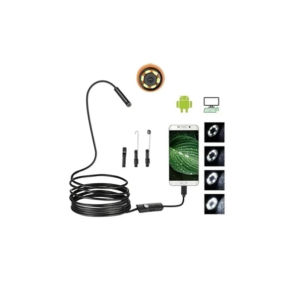 Vtn-02 Endoskop Yılan Video Kamera Led’li 2 Metre 7 Mm Sert Kablo Su Geçirmez - Resim 4