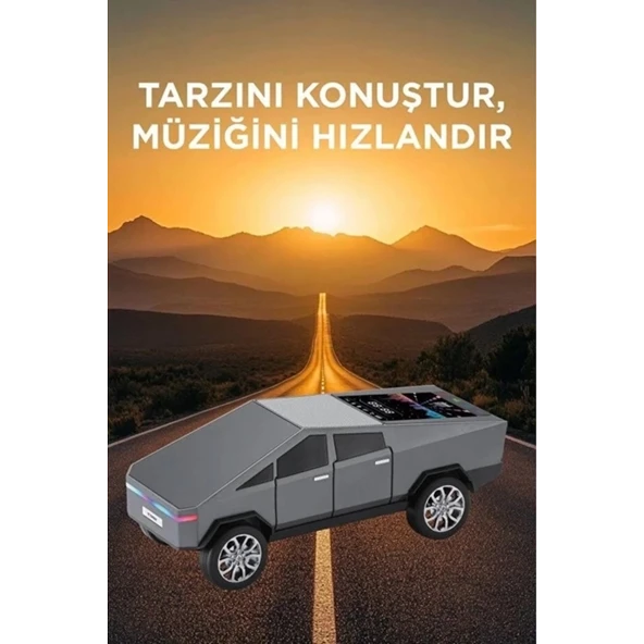 D68 Cyber Model Araba Tasarımlı Bluetooth Hoparlör 15w Güçlü Ses Rgb Led /tws/usb Gri - 3