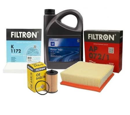 Filtron 1.2/ 1.4 Benzinli Motor Düz Vites Bakım Seti GM 5W30 4 LT Yağlı uyumlu ürün görseli