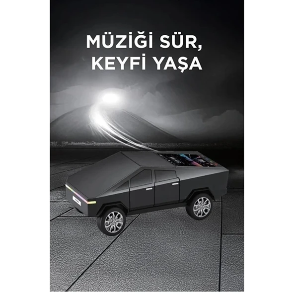 D68 Cyber Model Araba Tasarımlı Bluetooth Hoparlör 15w Güçlü Ses Rgb Led /tws/usb Siyah - 3
