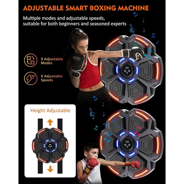 Bluetooth Hoparlör Özellikli Duvar Boks Makinesı 9 Mod Seviye Ayarlı Müzikli Boks Makinesı - 2