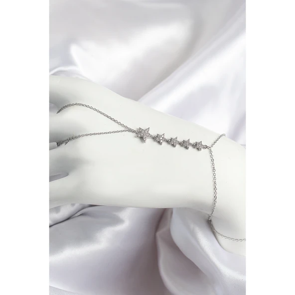 Pirinç Zirkon Taşlı Yıldız Model Gümüş Renk Kadın Şahmeran - Tj-sn688 Tg-53-vice/(1395) 4160