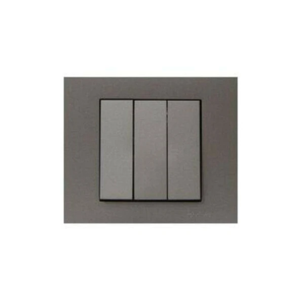 Grano Antrasit Üçlü Anahtar Çerçeve