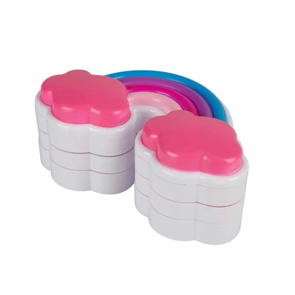 Litae Trend BFS  2601 SUN-RST-PRP-Güzellik Set Makyaj Gökkuşağı Şekilli 3 Katmanlı - Sunman - Resim 5