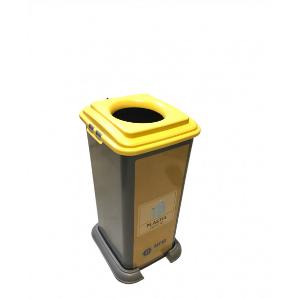 Sıfır Atık Geri Dönüşüm Atık Kutusu 2'li Set Plastik ve Cam-70 lt - 3
