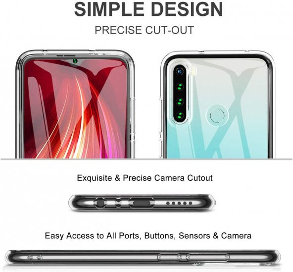 Xiaomi Redmi Note 8T İnce Esnek Şeffaf Sararmaz Kılıf - 7
