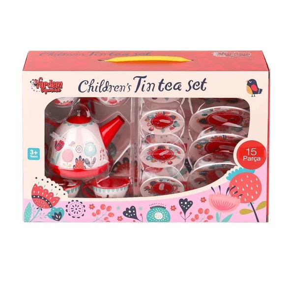 Litae Trend BFS   998A-998B Çiçek Desenli Metal Çay Seti 15 Parça -Vardem Oyuncak