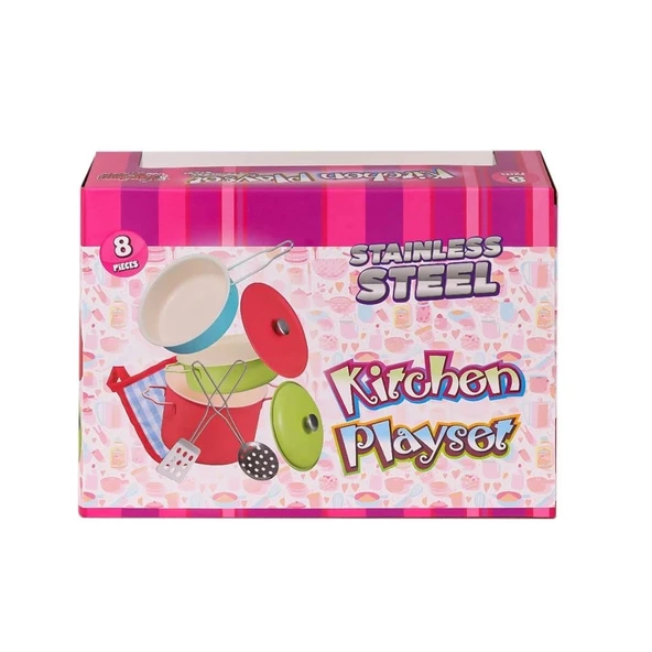 Litae Trend BFS   1818-7A Emaye Tencere 8 Parça Pembe -Vardem Oyuncak - 4