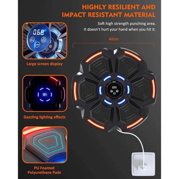 Bluetooth Hoparlör Özellikli Duvar Boks Makinesı 9 Mod Seviye Ayarlı Müzikli Boks Makinesı - 4