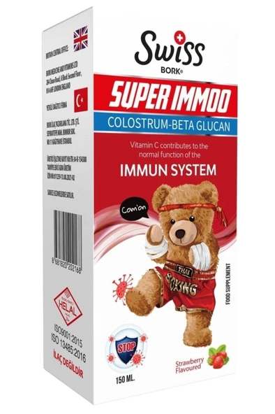 Swiss Bork Kids Super Immoo Colostrum-Beta Glucan Şurup 150 m - Resim 2
