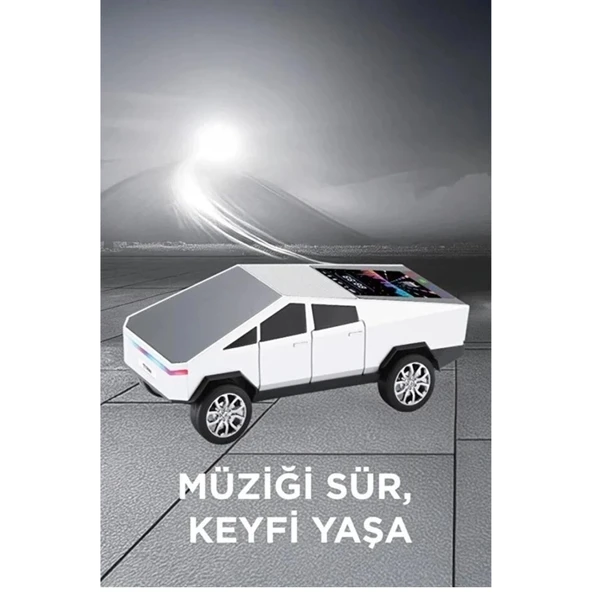 D68 Cyber Model Araba Tasarımlı Bluetooth Hoparlör 15w Güçlü Ses Rgb Led /tws/usb Beyaz - 4