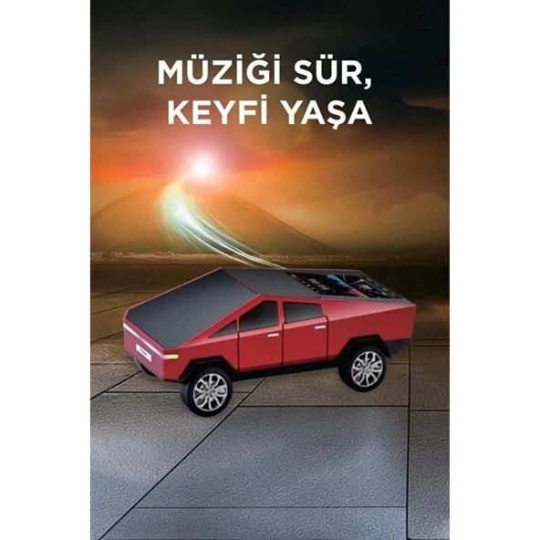 D68 Cyber Model Araba Tasarımlı Bluetooth Hoparlör 15w Güçlü Ses Rgb Led /tws/usb Kırmızı - 3