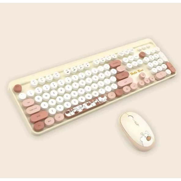 Hello Bear Sütlü Çay Klavye Mouse Set