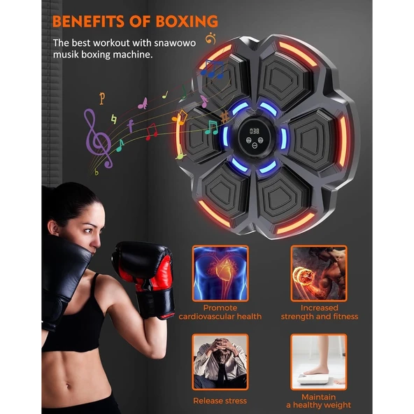 Bluetooth Hoparlör Özellikli Duvar Boks Makinesı  9 Mod Seviye Ayarlı  Müzikli Boks Makinesı - 5