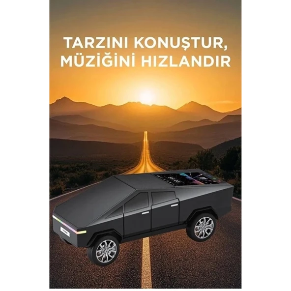 D68 Cyber Model Araba Tasarımlı Bluetooth Hoparlör 15w Güçlü Ses Rgb Led /tws/usb Siyah - 4