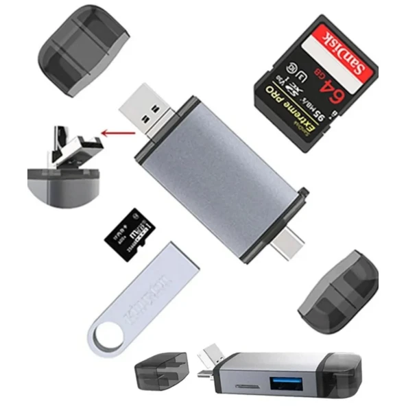 Zr428 T993a Type-c 3 İn 1 Card Reader