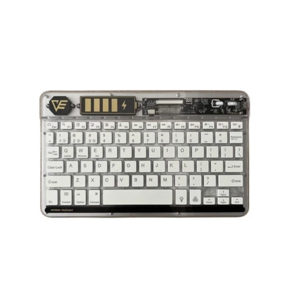 Zr612 Rgb Şeffaf Beyaz Bluethooth Klavye