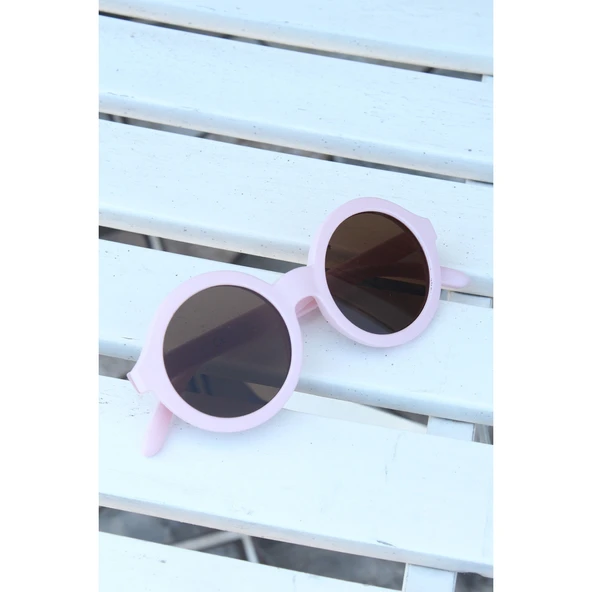 Pembe Renk Yuvarlak İskandinav Çocuk Gözlüğü