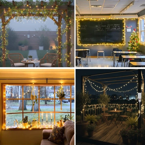 Buffer® Günışığı Renk 5 Farklı Işık Modlu 10 Metre Eklemeli Dekor Boncuk Model Dekoratif Led - Resim 4