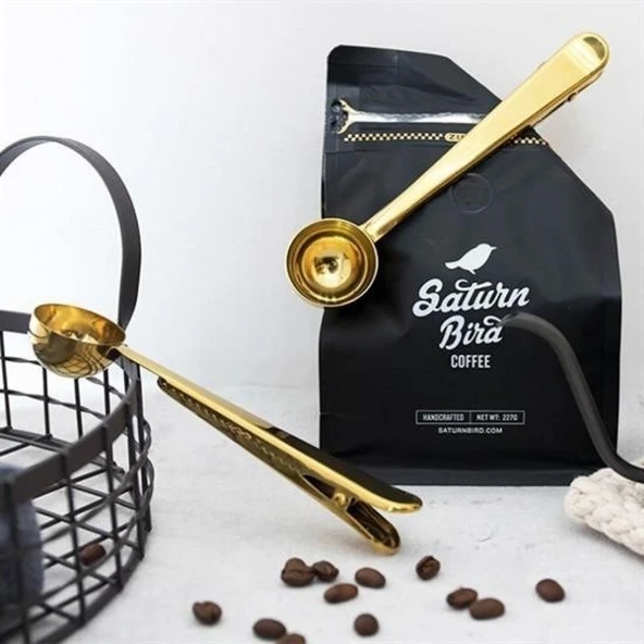 Buffer® Mandallı Kahve Ölçü Kaşığı Gold Çok Fonksiyonlu Paslanmaz Çelik Kaşık - 4