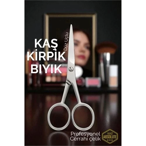 Litae Trend BFS  Kaş Kirpik Makası - Bıyık Makası Profesyonel Cerrahi Çelik - 1