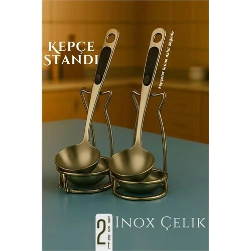 Litae Trend BFS  Inox Kepçe Standı - 2 li Kaşık Kepçe Standı- Profesyonel Şef Tasarımı - 1