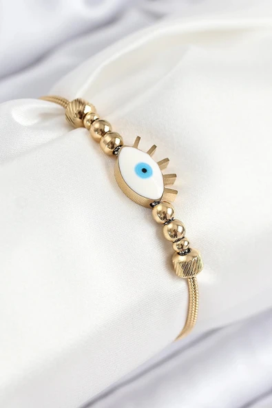 Litae Trend BFS 316L Çelik Göz Charm Model Gold Renk Kadın Bileklik - 1