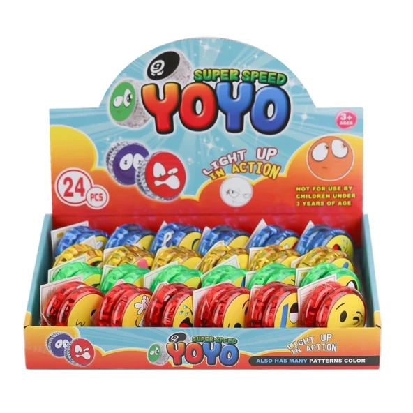 Litae Trend BFS   KZL-2025-2 Işıklı Emojili Yoyo -Kızılkaya Oyuncak - 4