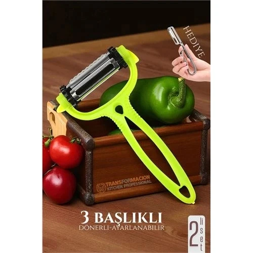 Litae Trend BFS  3 Bıçaklı Soyacak Seti - Sebze Soyacağı Profesyonel Paslanmaz Çelik 2 li SET - 1