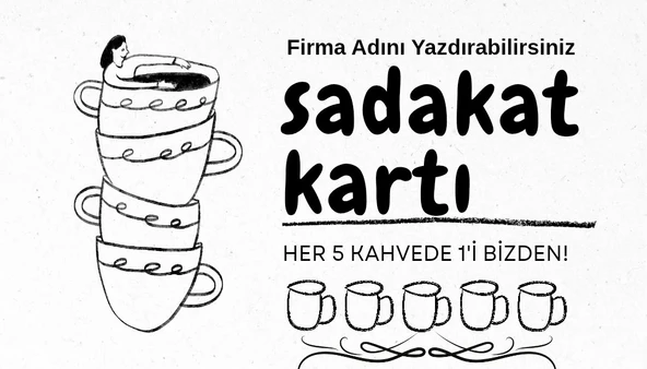 Kafe Sadakat Kartı Promosyon Hediye Kartı 20 Adet - 1