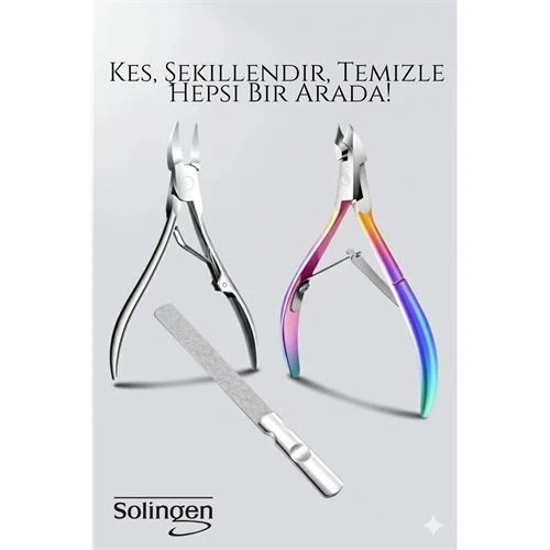 Litae Trend BFS 3’lü Paslanmaz Manikür Seti – Tırnak Makası, Et Pens, Kavisli Makas | Evde Profesyonel Bakım