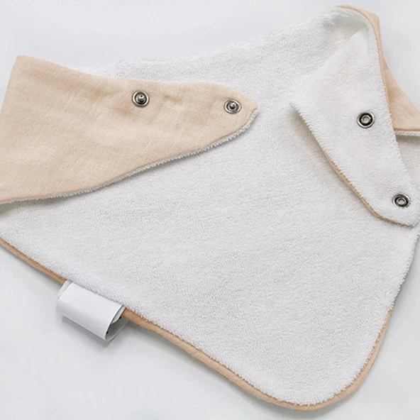 Litae Trend BFS Ahşap Diş Kaşıyıcılı Bürümcük Müslin Önlük 736 Somon - 5