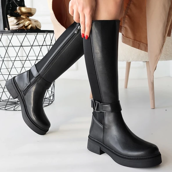 Diona Siyah Cilt Çizme - Resim 5