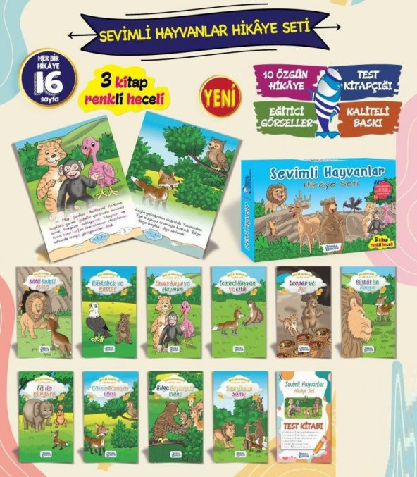 Orka 1. Sınıf Sevimli Hayvanlar Hikaye Seti 10 Kitap - 1