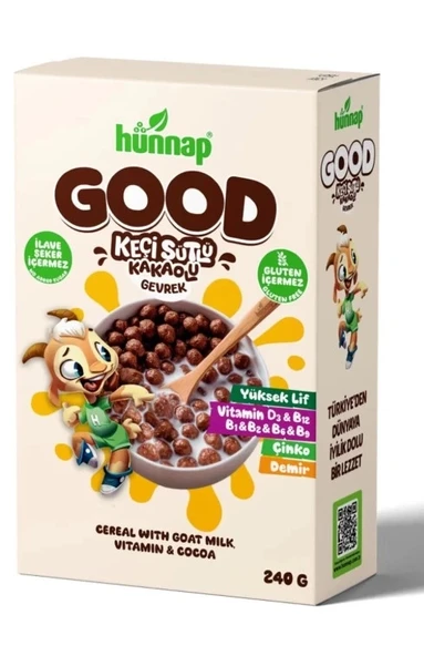 Litae Trend BFS  Hünnap Keçi Sütlü Kakao ve Vitamıin Tahıllı Glutensiz Gevrek 240 Gr - 1