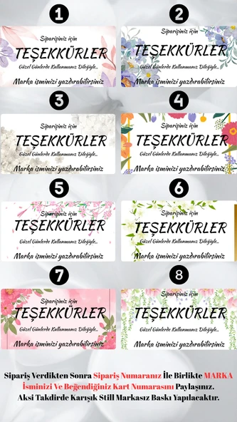 Teşekkür Kartı 50 Adet ürün görseli 1