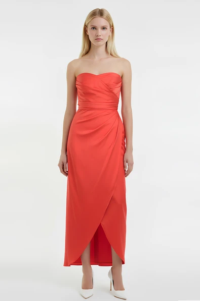 Straplez Abiye Elbise Alfa Beta ürün görseli 1